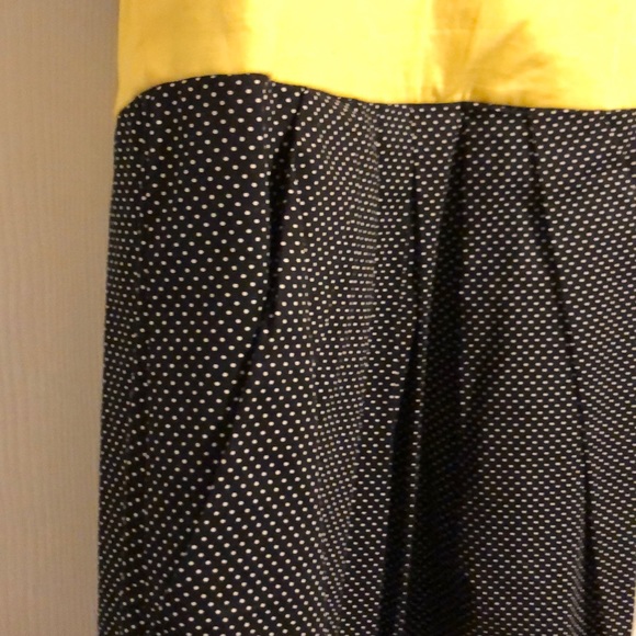 B Darlin polka dot black and neon yellow cotton - Picture 3 of 5